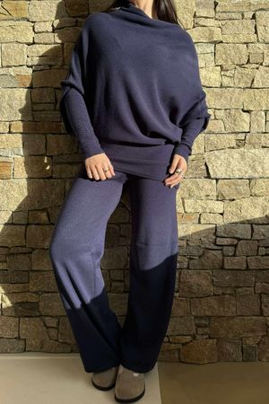 Elbury Huggle Luxury Knit Co Ord Set Navy /50=